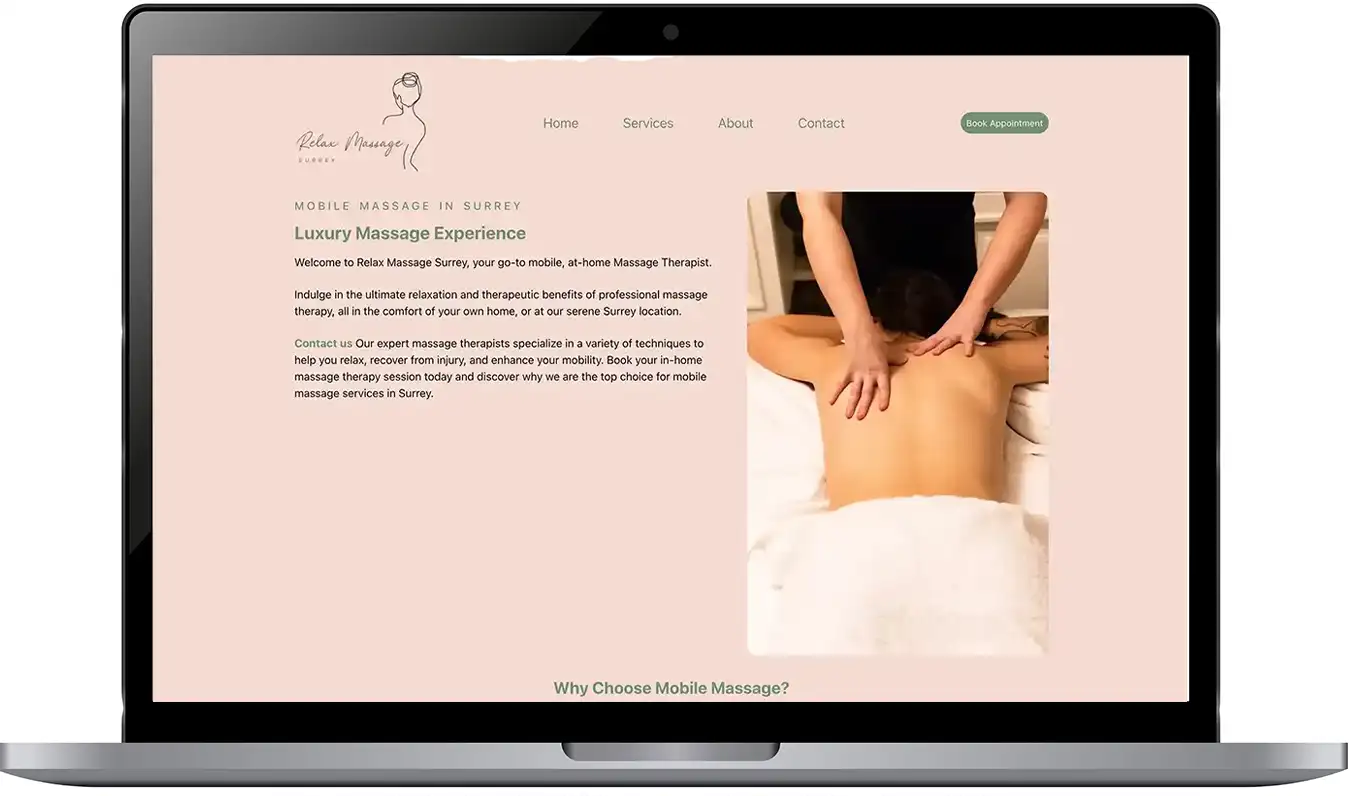 Surrey Massage Therapy website screenshot