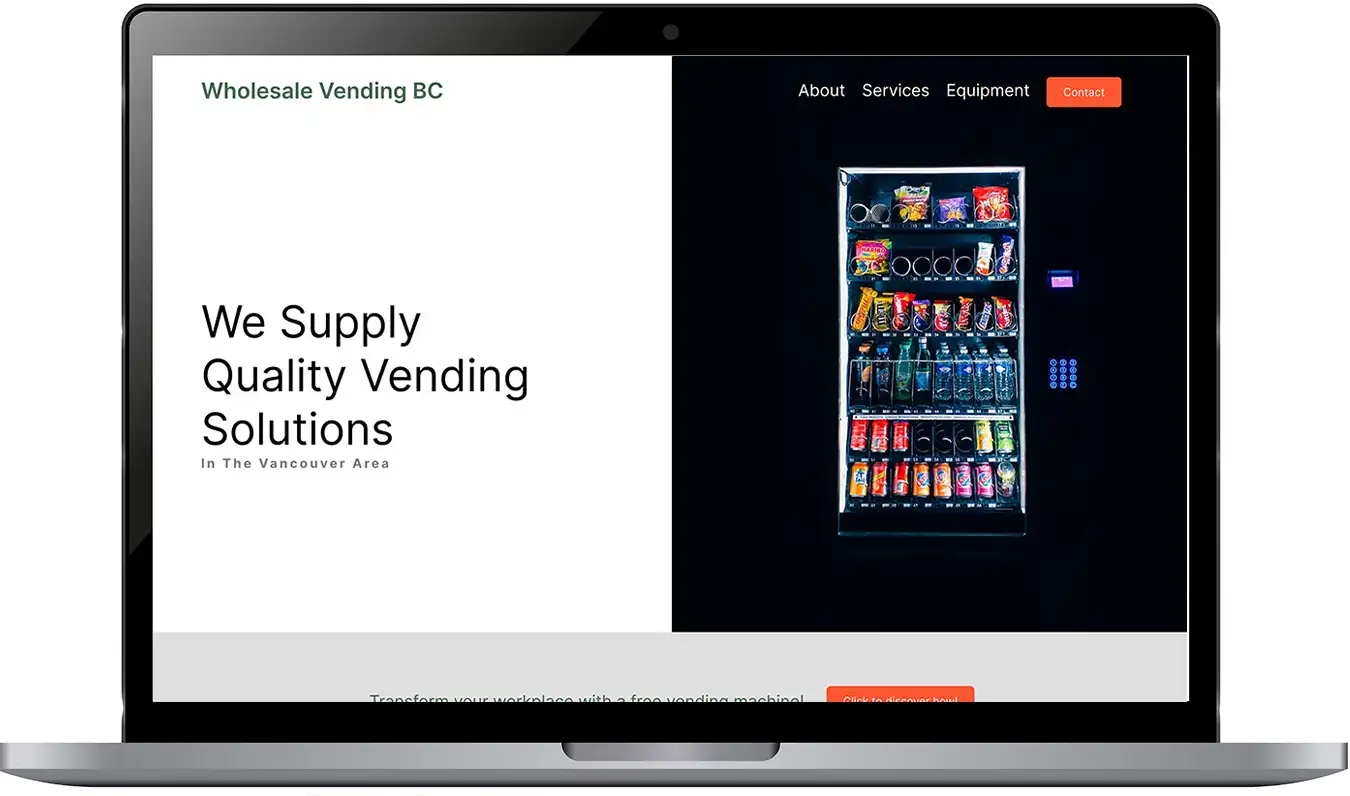 Wholesale Vending BC website screenshot